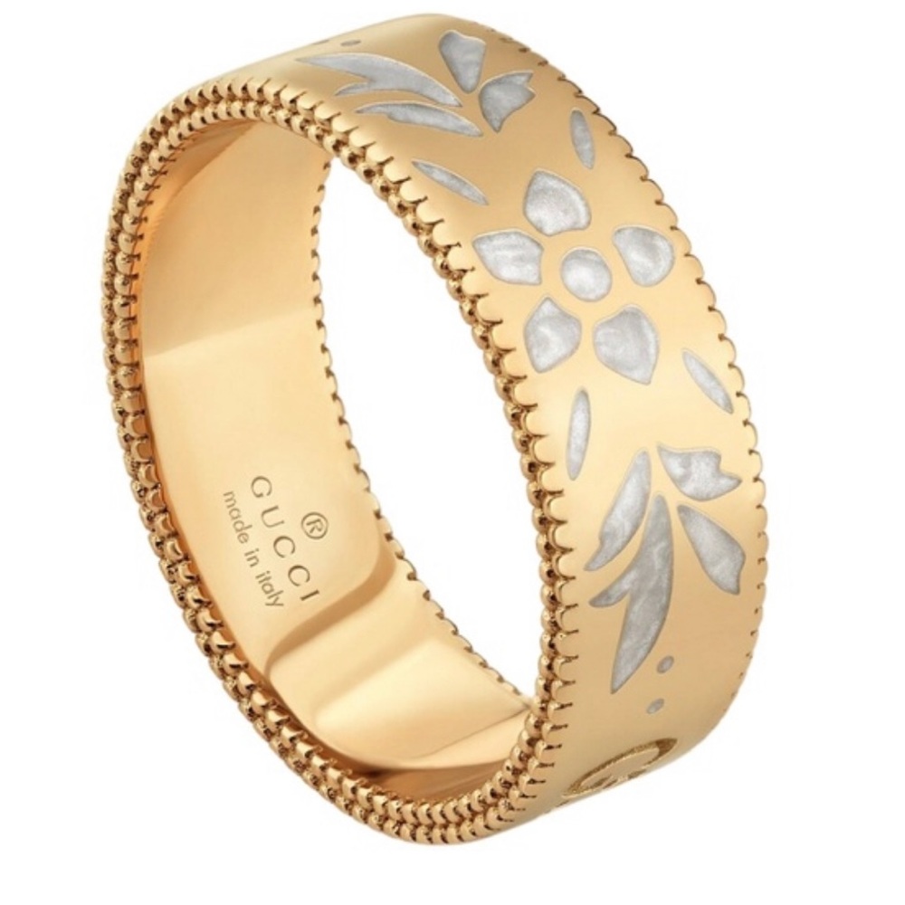 Gucci Icon 18k Yellow Gold And Enamel